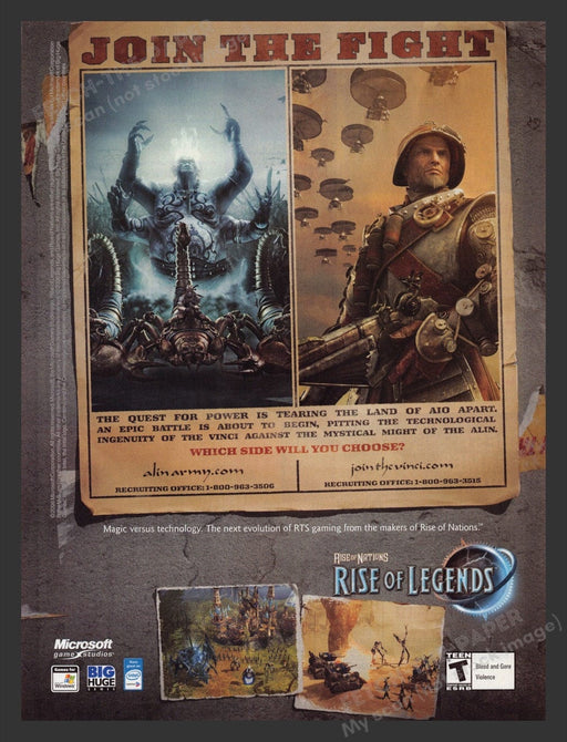 2006 Rise of Nations: Rise of Legends Video Game Print Advertisement