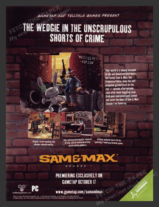 2006 Sam & Max: Season 1 Video Game Print Advertisement