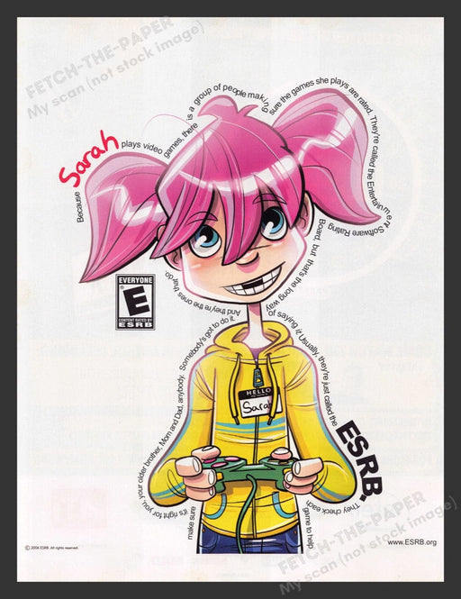 2006 Sarah ESRB Rating of E for Everyone Video Game Print Advertisement