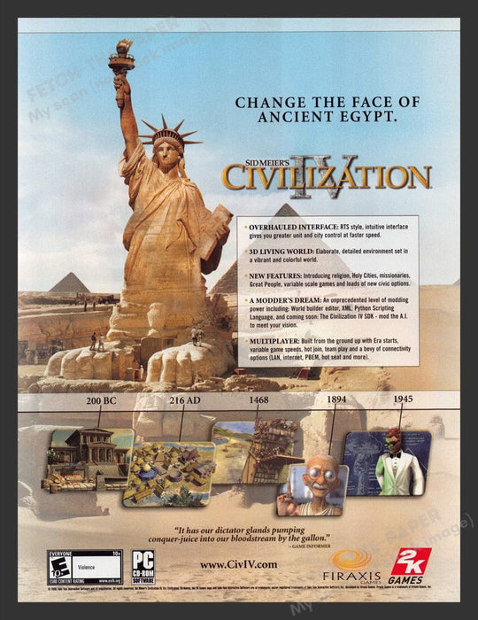2006 Sid Meier's Civilization IV "Change the face of Egypt" Video Game Print Ad