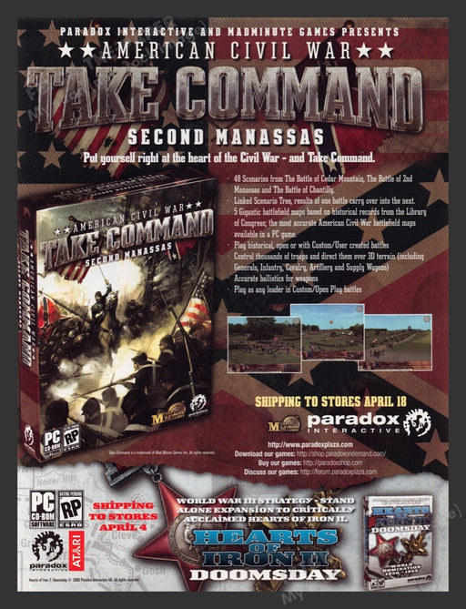 2006 Take Command: Second Manassas Video Game Print Advertisement