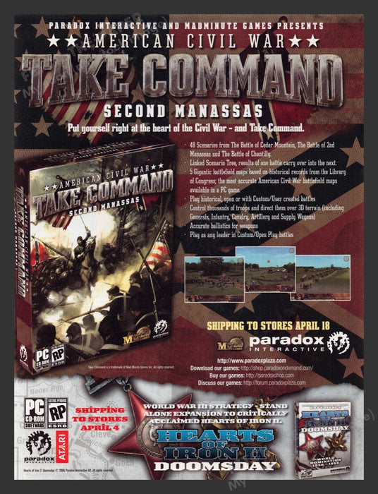 2006 Take Command: Second Manassas Video Game Print Advertisement
