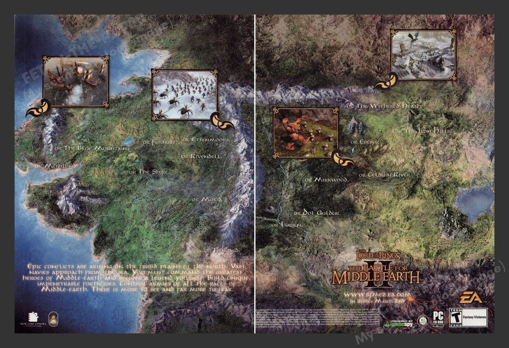 2006 The Battle for Middle Earth II Video Game Print Advertisement (2 pgs)