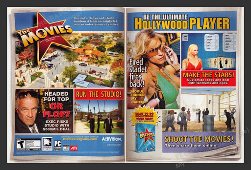 2006 The Movies Hollywood Video Game Print Advertisement (2 pgs)