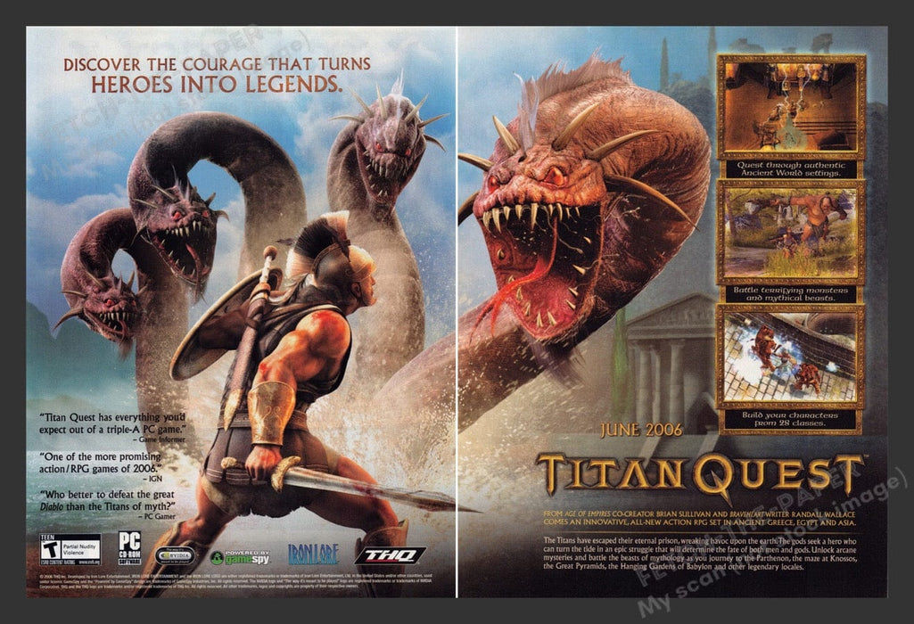 2006 Titan Quest Video Game Print Advertisement (2 pgs)