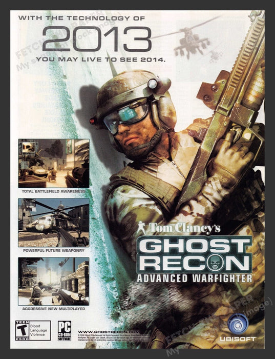 2006 Tom Clancy's Ghost Recon: Avanced Warfighter Video Game Print Advertisement