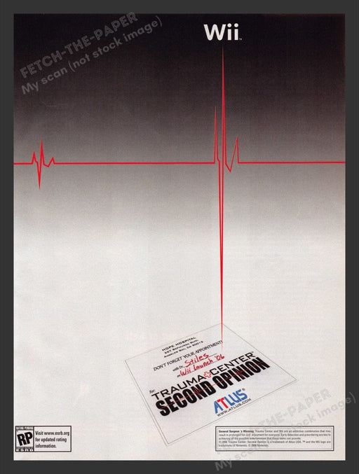 2006 Wii Trauma Center Second Opinion Video Game Print Advertisement Fetch the Paper!