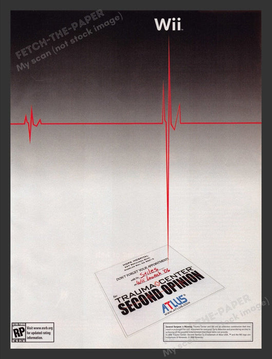 2006 Wii Trauma Center Second Opinion Video Game Print Advertisement Fetch the Paper!