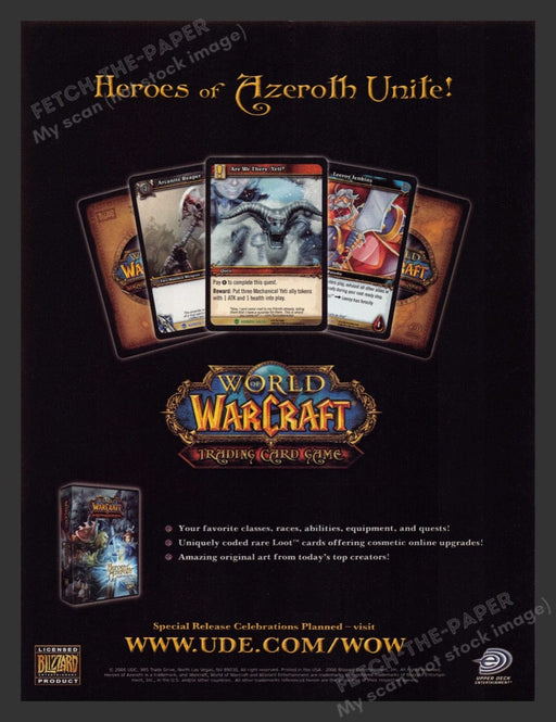 2006 World of Warcraft: Heroes of Azeroth Unite Video Game Print Advertisement