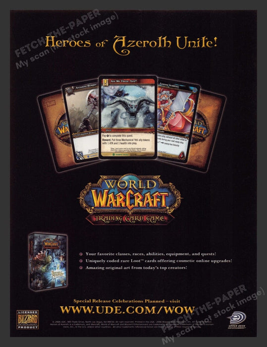 2006 World of Warcraft: Heroes of Azeroth Unite Video Game Print Advertisement