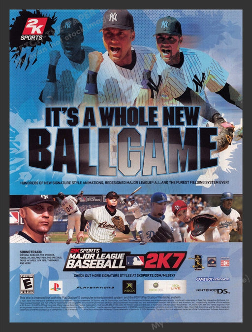 2007 2k7 Major League Baseball Derek Jeter Ball Video Game Print Advertisement