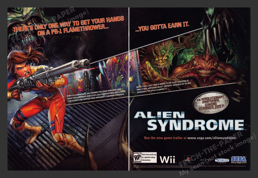 2007 Alien Syndrome Video Game Print Advertisement (2 pgs)