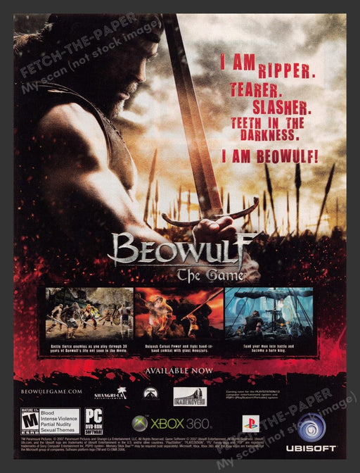 2007 Beowulf: The Game Video Game Print Advertisement