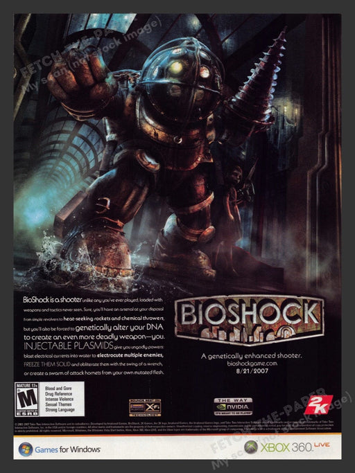 2007 Bioshock Video Game Print Advertisement