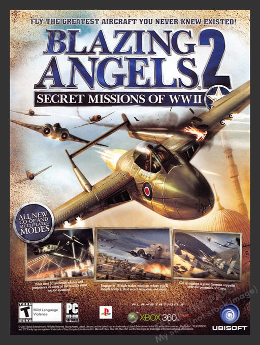 2007 Blazing Angels 2: Secret Missions of WWII Video Game Print Advertisement Fetch the Paper!