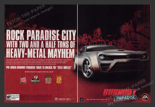 2007 Burnout Paradise Video Game Print Advertisement (2 pgs)