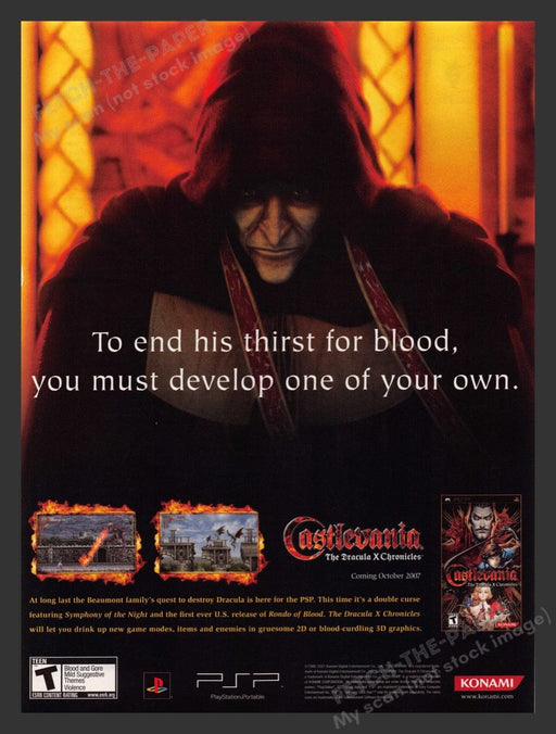 2007 Castlevania: The Dracula X Chronicles Video Game Print Advertisement