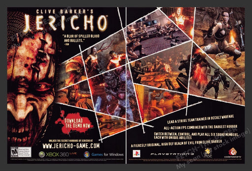 2007 Clive Barker's Jericho Video Game Print Advertisement (2 pgs)