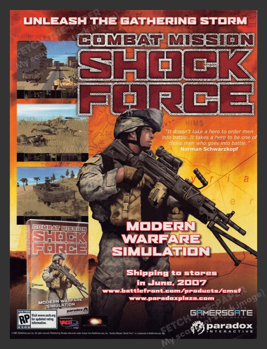 2007 Combat Mission: Shock Force Video Game Print Advertisement