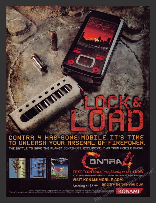 2007 Contra 4 "Lock & Load" Video Game Print Advertisement