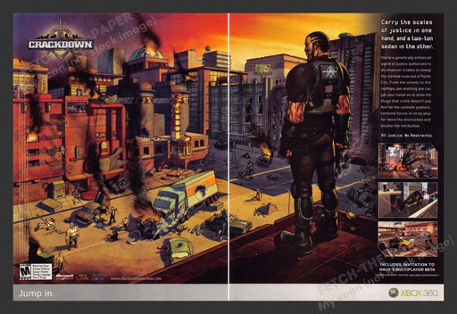 2007 Crackdown Video Game Print Advertisement (2 pgs)