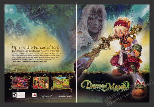 2007 Dawn of Mana Keldy Video Game Print Advertisement (2 pgs)