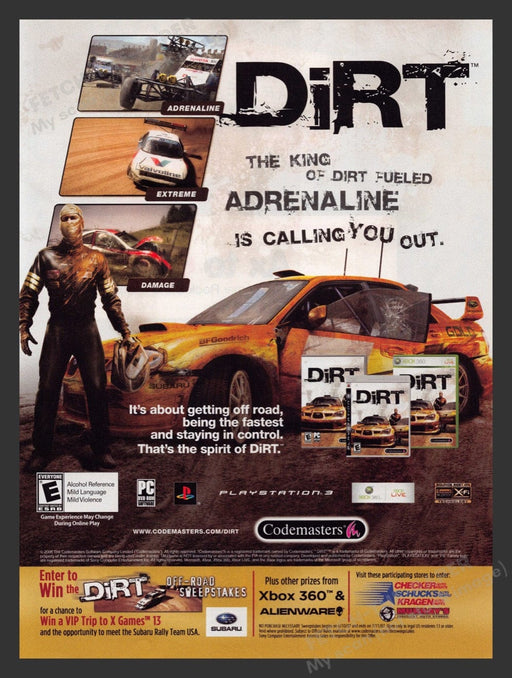 2007 Dirt "Fueled adrenaline is calling you out" Video Game Print Advertisement