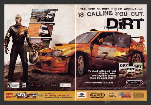 2007 Dirt "The King of dirt" Video Game Print Advertisement (2 pgs) Fetch the Paper!