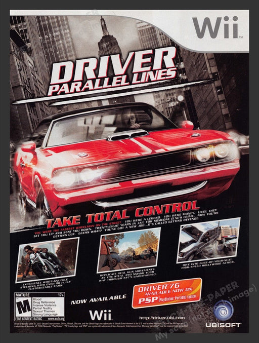 2007 Driver: Parallel Lines Video Game Print Advertisement