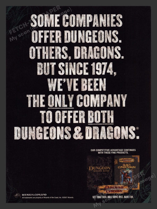 2007 Dungeons & Dragons "Only Company Offer Both" Video Game Print Advertisement
