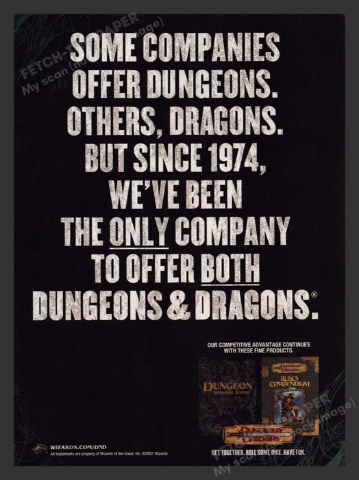 2007 Dungeons & Dragons "Only Company Offer Both" Video Game Print Advertisement