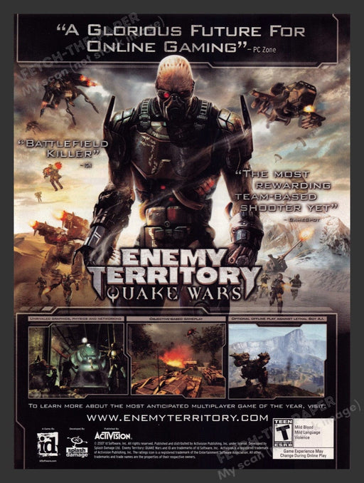 2007 Enemy Territory: Quake Wars Video Game Print Advertisement