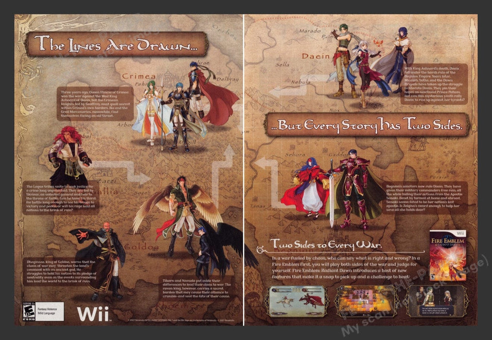 2007 Fire Emblem: Radiant Dawn Video Game Print Advertisement (2 pgs)