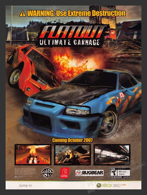 2007 Flatout: Ultimate Carnage Video Game Print Advertisement