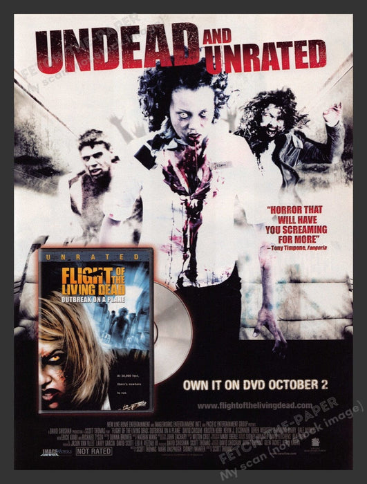 2007 Flight of the Living Dead: Outbreak on a Plane Print Advertisement Ad