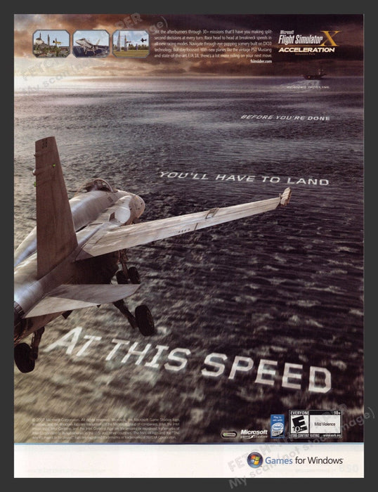 2007 Flight Simulator: Acceleration Video Game Print Advertisement