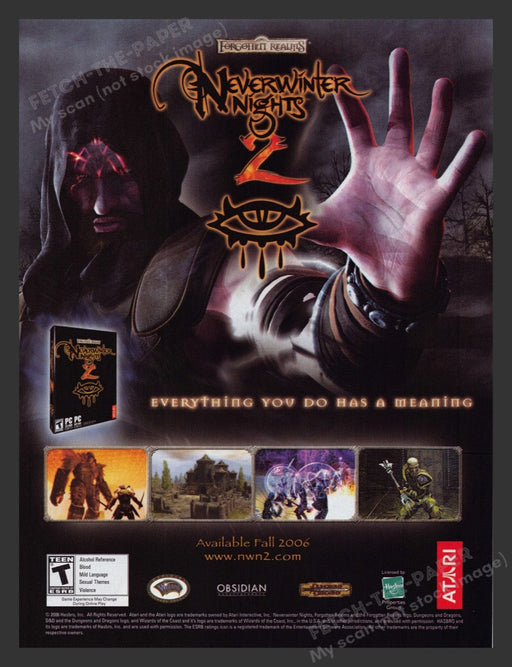 2007 Forgotten Realms Neverwinter Nights 2 Video Game Print Advertisement