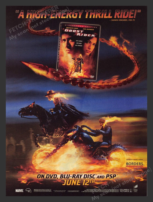 2007 Ghost Rider Movie Release Print Advertisement Ad Fetch the Paper!
