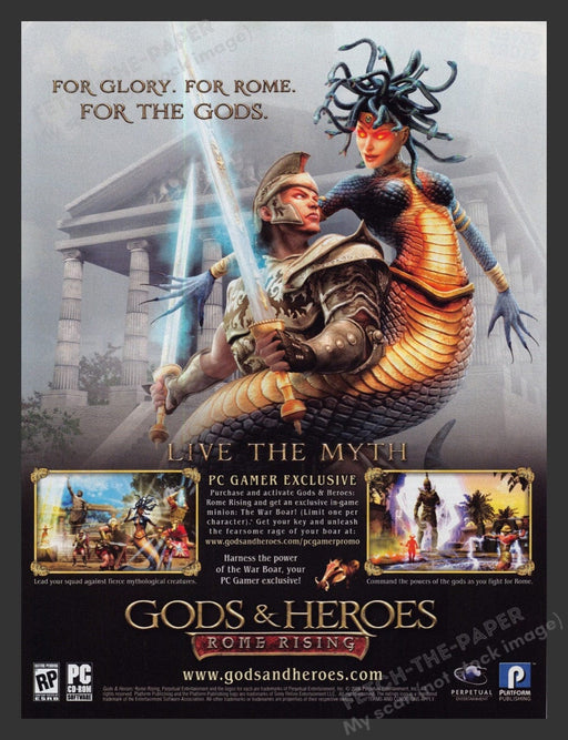 2007 Gods & Heroes: Rome Rising Video Game Print Advertisement