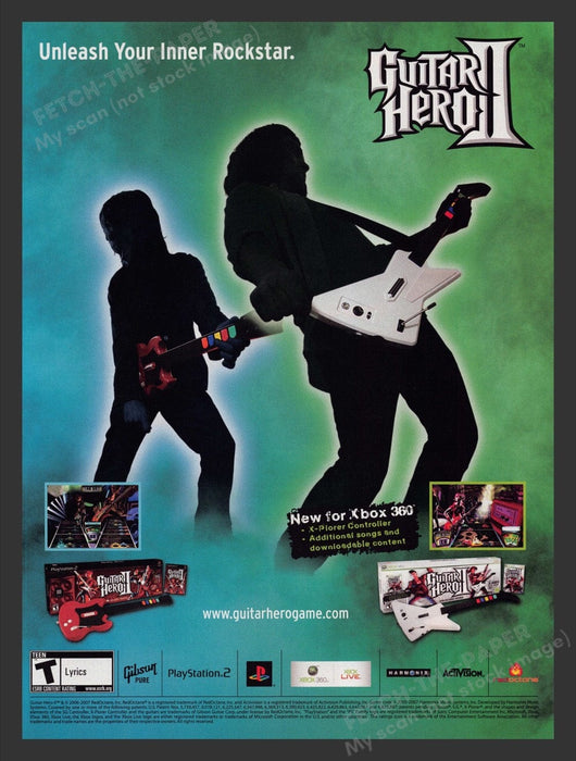 2007 Guitar Hero II "Unleash Your Inner Rockstar" Video Game Print Advertisement