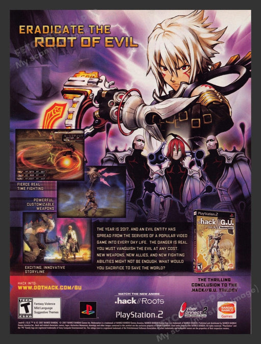 2007 hack//G.U. Vol. 3//Redemption Video Game Print Advertisement Fetch the Paper!