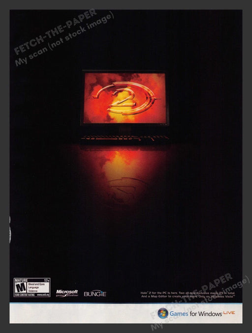 2007 Halo 2 Dark Lone PC Video Game Print Advertisement