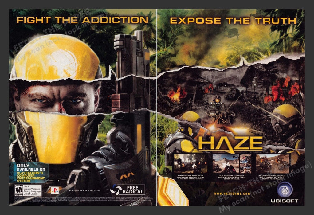 2007 Haze "Fight the addiction" Video Game Print Advertisement (2 pgs)