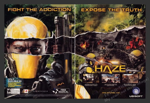 2007 Haze "Fight the addiction" Video Game Print Advertisement (2 pgs)