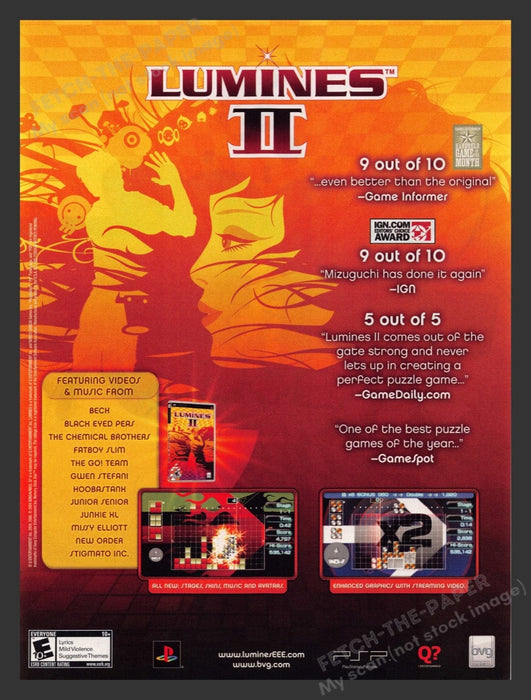 2007 Lumines II Music List Video Game Print Advertisement