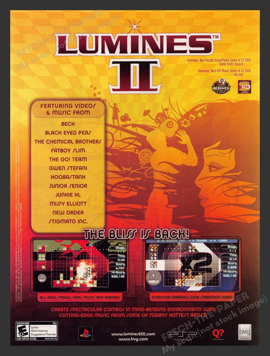 2007 Lumines II Video & Music List Print Advertisement