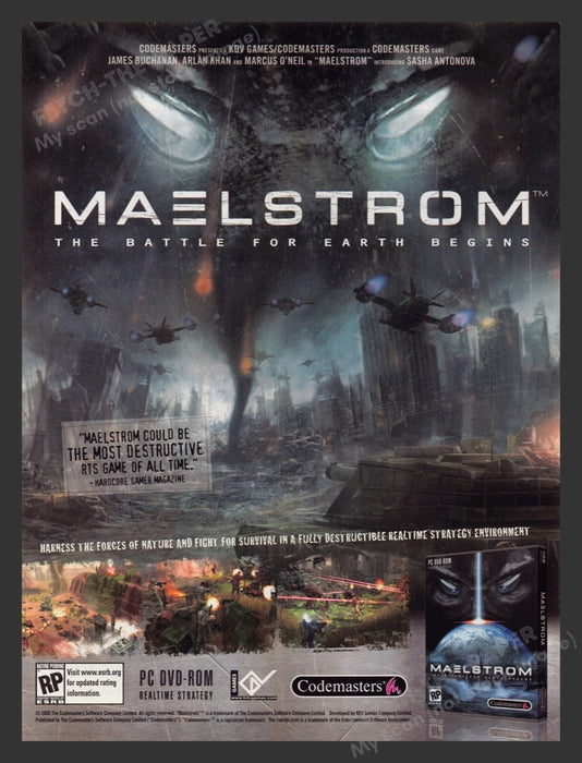2007 Maelstrom: The Battle for Earth Begins Video Game Print Advertisement