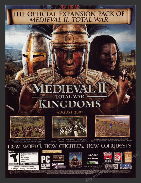 2007 Medieval II: Total War: Kingdoms Video Game Print Advertisement