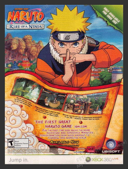 2007 Naruto: Rise of a Ninja Video Game Print Advertisement