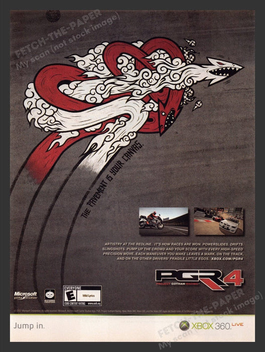 2007 PGR 4: Project Gotham Racing Video Game Print Advertisement Fetch the Paper!